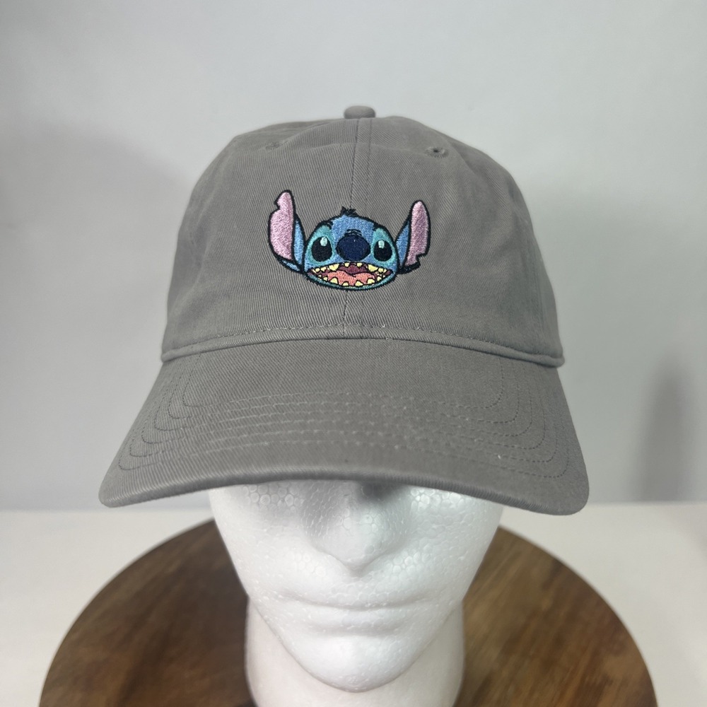 Disney Lilo and Stitch Baseball Hat Ohana Family Grey Adjustable Embroidered NWT